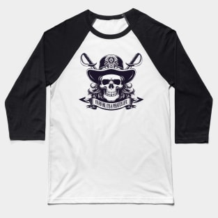Pirate skull. "Yo Ho Ho, It's a Pirate's Life" Baseball T-Shirt